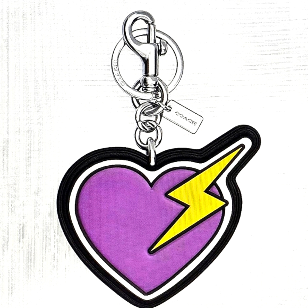 COACH HEART & BOLT BAG CHARM/KEYCHAIN (NWT)